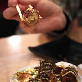 Inside of Takoyaki ($10) - doughy inside