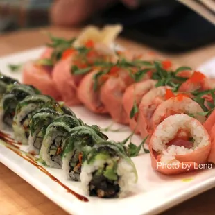 Sea Monster Roll (special) and 2x Pink Lady Roll ($16 per roll)