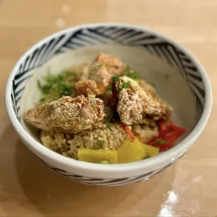 Stir fry with duck fat chicken