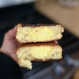 Inside the Custard Filled donut - was pretty good! We liked it!