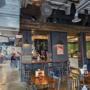 the interior of the pub