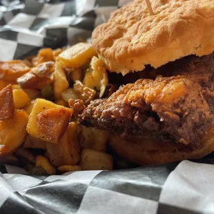 hot honey chicken biscuit