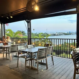 View from the bar looking out toward the water. We miss the old public dock that was here!