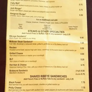 menu