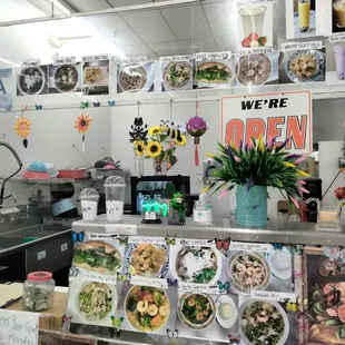 a display of a variety of food items