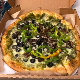 Mushroom olive and bell pepper. Made to perfection tonight!!!!