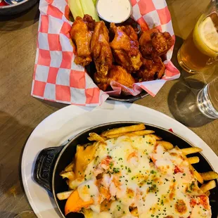 Poutine and wings