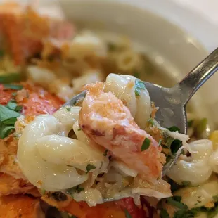Closer look at the lobster mac and cheese