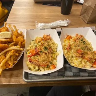 Shrimp basket and lobster Mac and cheese