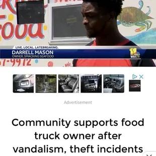 ommunity supports food truck owner after vandalish theft incidents