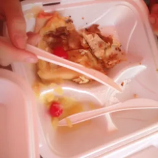 Partial remainder of Polish Cheese Blintzes with Cherries!