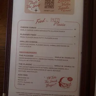 Food menu