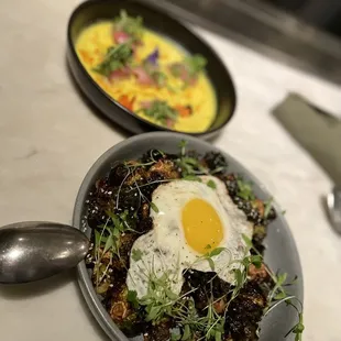 Crispy brussel sprouts and yellow tail small plates. Delicious! Service was amazing. Staff are friendly and attentive