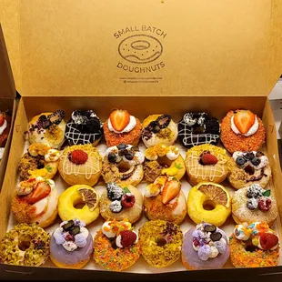 Small Batch Doughnuts - Costa Mesa CA, large Variety Pack 24 doughnuts. 12 flavors.