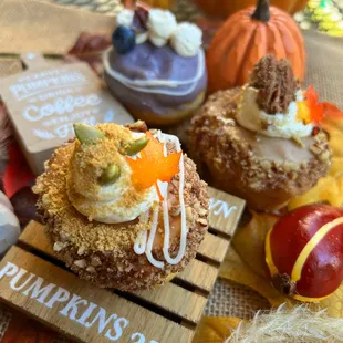 Fall Season Mini Doughnuts: Pumpkin Cheesecake, Pecan Pie, Earl Grey Tea