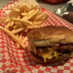 Chevel burger and fries