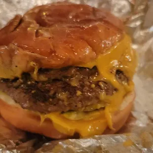 A double cheeseburger. Delicious.