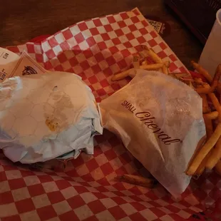 Burger and fries