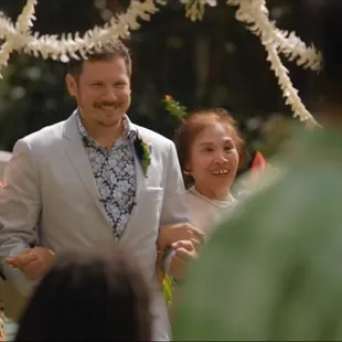 The groom&apos;s entrance