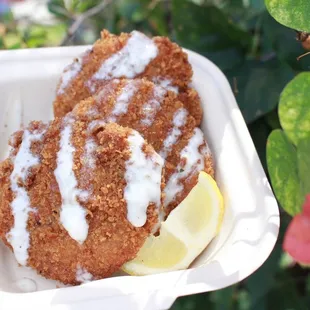 Mushroom risotto cakes ($8 ala carte)  IG: @ohmyono