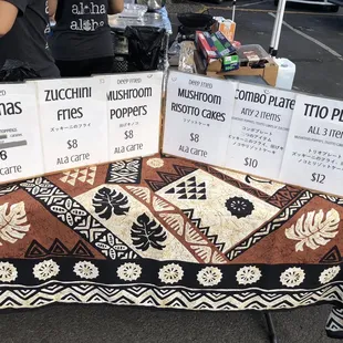 Menu of fried goodies