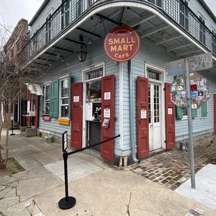 the entrance to a small store
