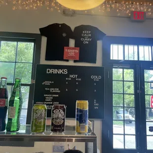 Interior + drinks menu