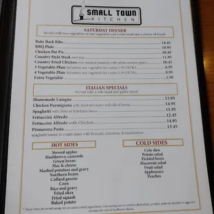 menu