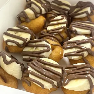 chocolate drizzled over them