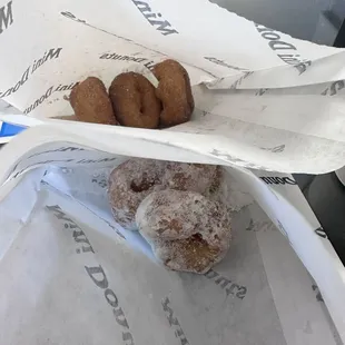 Cinnamon sugar and powdered sugar
