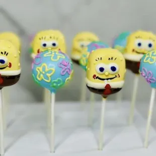 spongebob cake pops