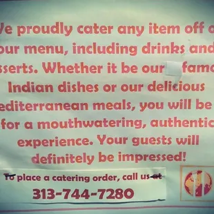 menu