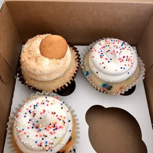 Banana creme and birthday cake.