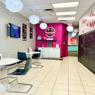 the inside of a restaurant