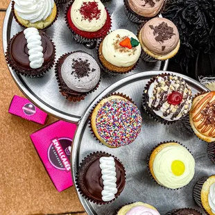 a variety of cupcakes