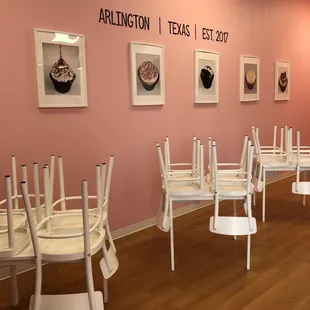 empty tables and chairs