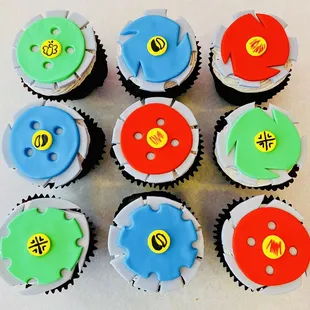 Bey Blade birthday cupcakes