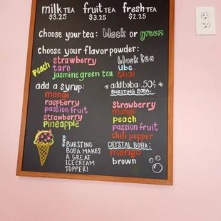 Menu board