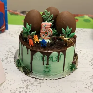 a cake with chocolate decorations