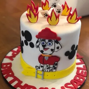 a birthday cake for a fireman