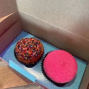 a cupcake in a box