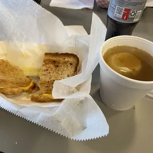 Grilled Cheese and Matzah Ball Soup at The Smallman Street Deli