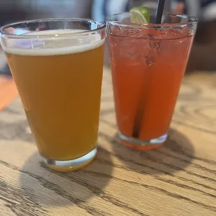 two drinks on a table