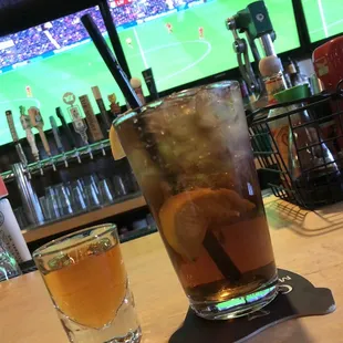 Long Island &amp; shot of fireball