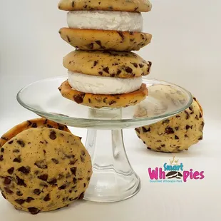 Chocolate-Chip Whoopie Pie: 
Vanilla Bean w/ chocolate chips, Vanilla Cream. 
Made w/Guittard &amp; Ghirardelli milk, semi &amp; 60% dark chocolate