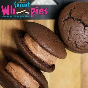 Double Chocolate Whoopie Pie: Chocolate w/Chocolate Cream. Made with Ghirardelli Majestic Cocoa.
