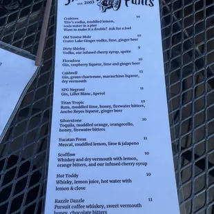 cocktail menu side 2