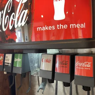 Fountain drinks. Minimal selection, but hey doesn't a burger go better with a Coke or a Mr. Pibb?