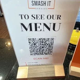 QR code for the menu