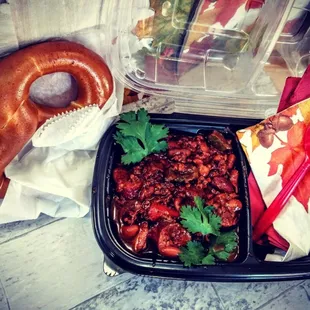 Chili w/Our Handmade Jumbo Pretzel
